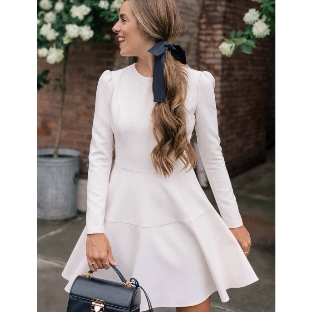Gal Meets Glam Collection Celeste Long Sleeve Fit & Flare Dress Size 6 Romantic